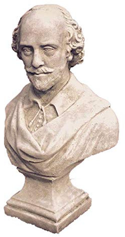 Sparta Shakespeare Bust Garden Ornament. Reconstituted stone