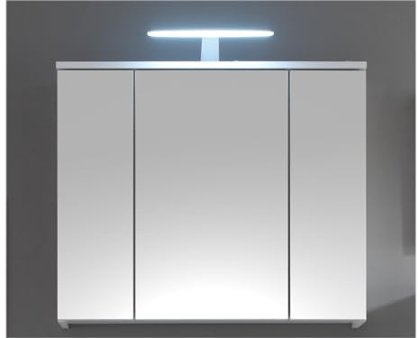 möbelando Spiegelschrank >Suzette< in Weiß - 80x67x20cm (BxHxT)