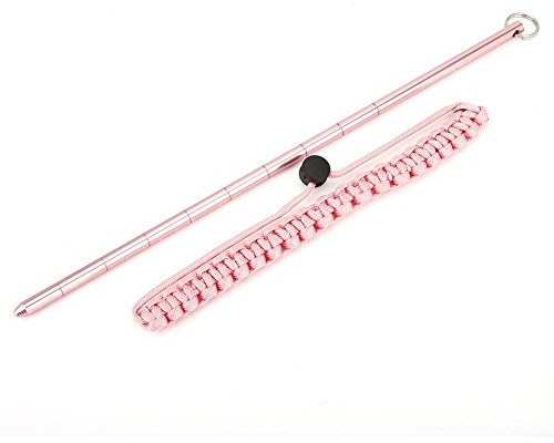 Tbest Reef Stick,Scuba Diving Stick Pointer Rod, 34cm Aluminium Tickle Pointer Stick mit Fallschirm-Lanyard Ersatz zum Segeln Tieftauchen (Rosa)