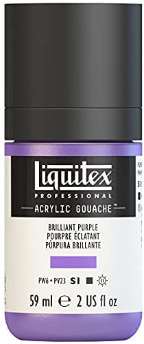 Liquitex 2059590 Professional Acryl Gouache - Brillantlila , 59ml Flasche, matt - Acrylfarbe mit Gouache Eigenschaften, Hochdeckend, Wasserfest & Lichtecht