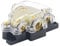 RKURCK 3 way Power Distribution Block, 0/2/4 AWG Gauge in, 4/8 Gauge Out, Car Audio Stereo Amp Distribution Connecting Block for Audio Splitter (1 in 3 Out)