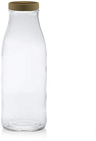 PEGANE Lot de 7 Bouteilles Fraîcheur en Verre, capacité 500 ML, 48mm,Capsules dorés stérilisables 48mm avec Flip incluses - IRIOS -