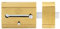 Amig - Cerrojo de Sobreponer de Alta Seguridad para Puertas de Madera - Mod. 15 PLUS - 98 x 77 mm - Con Cilindro Redondo de Seguridad y Pestillo - Acero Dorado