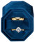 POKOFO Premium Velvet Ring Bearer Box for Proposal Engagement Wedding Ceremony - Equilateral Octagon Vintage Double Ring Display Holder with Detachable Lid (Dark Blue)