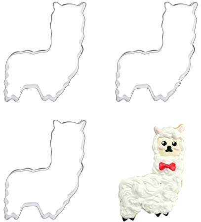 3 Stück Ausstechformen Alpaka Metall Ausstechformen Tiere Keksausstecher Plätzchenformen Aus Edelstahl Metall Perfekt für Keks,Backen Fondant Plätzchen,Tortendekorationen Niedlich ausstechformen