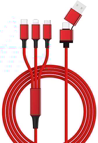 smrter 5 in 1 Multi USB-Ladekabel mit USB, USB-C und Micro-USB, USB-C und 120 cm lang, Nylon und Aluminium, ultra robust