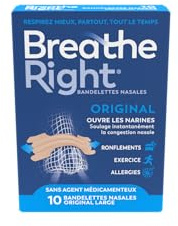 Breathe Right Bandelettes nasales Original, Beiges, 10 bandelettes