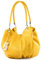 modamoda de 228 Damen Leder Schultertasche Hobo bag handmade in Italy, Farbe:Gelb2021