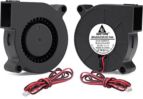 GDSTIME 2Pcs 50mm 5015 Blower Fan 24V Brushless Dual Ball Bearing Turbo Cooling 50x15mm 2Pin 39 inch Cable for 3D Printer Hotend Extruder