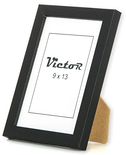 VictoR Bilderrahmen Nolde Schwarz in 9x13 cm - Leiste 11x13mm - Holzrahmen - Rahmen Bilderrahmen Holz - Bilderrahmen Schwarz 9x13