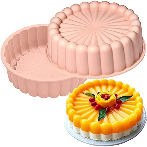 Dapuly Sonnenblume Form Silikon Backform, 7-Zoll-Silikon-Kuchenform Wiederverwendbare Muffin Cupcake Backen Tablett Brot Kuchen Flan Tart Formen Dessert Gebäck Kuchen Dekorieren