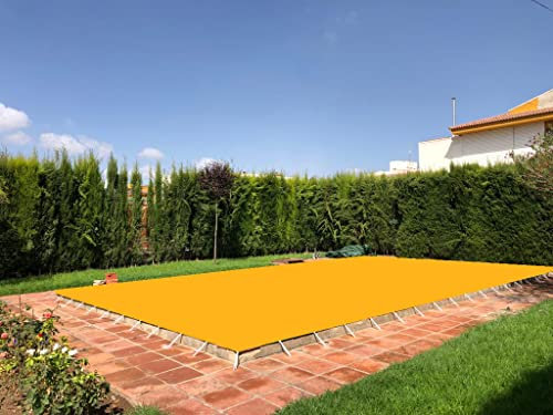Cobertor o Lona para Piscina | 5 x 9m | con 15cm Extra por Cada Lado (5,3 x 9,3m) | Color Amarillo | Fácil de Instalar