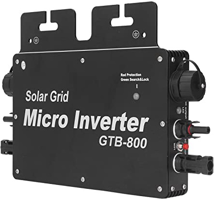GTB 800 Micro Grid Tie Inverter, 800W, WIFI Steuerung, DC zu AC Solar Inverter, IP65 Waterproof, Automatische Identifikation, für Solar Panel(Schwarz)