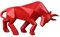 Jiakalamo Geometrische Stier Statue Ornament, Abstrakte Skulpturen Wohnkultur, Moderne Rinderstatue Tierfigur Harz Stier Skulptur für Home Office Geschenk (Rot)