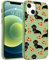 Idocolors Cute Dachshund Dog Phone Case Compatible with iPhone 13,Green Liquid Silicone Yummy Pizza Printted Case,Soft Gel Rubber Full-Body Protective Microfiber Lining Shockproof Cover