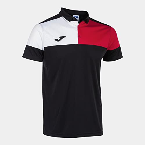 Joma Polo Manga Corta Crew v Negro Rojo Blanco