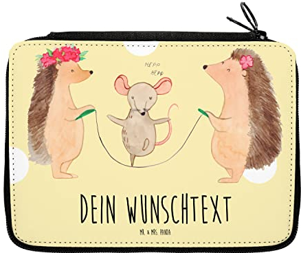 Mr. & Mrs. Panda Personalisierte Federmappe Igel Seilhüpfen - Personalisierte Geschenke, Tiermotive, Tiere, Seilspringen, Personalisierte