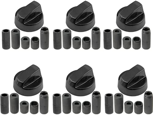 Oven Cooker Black Hob Flame Burner Hotplate Control Switch Knobs CDA (Pack of 6)
