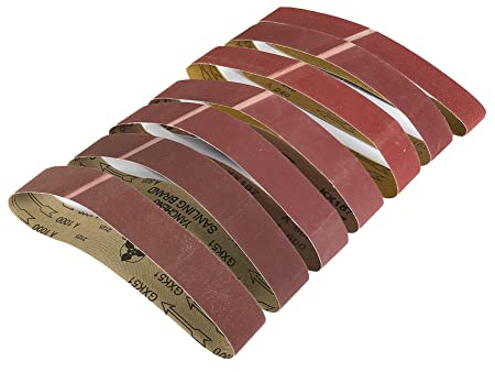 CruSio Lot de 7 Bandes Abrasives 50 X 686 Mm, 120/240/ 320/400/600/800/1000 Pour Le Meulage, Le Polissage Et Le Dérouillage, Pour Ponceuse À Bande,
