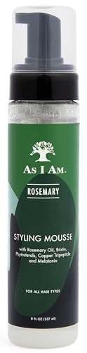 As I Am Rosemary Styling Mousse 8 Fl Oz (237 ml) - with Biotin & Saw Palmetto