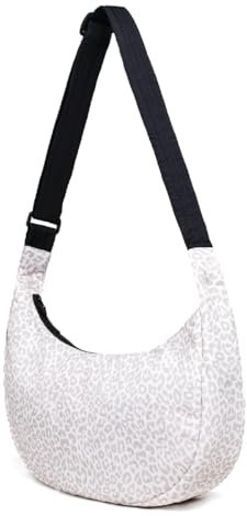 Jadyn Halbmond Tasche, große Crossbody für Frauen - Bequeme, vielseitige Anti-Diebstahl Umhängetasche für Reisen, Alltag, Wüste Leopard, Halbmond