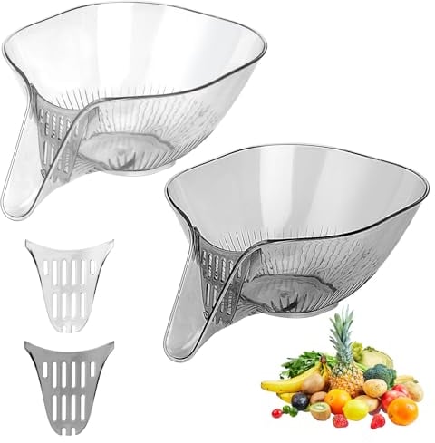 2pcs Kitchen Sink Drain Basket, Sink Strainer Basket with Funnel,Strainers and Colanders for Kitchen,Removable Strainer Basket,Ideal for Washing Vegetables,Fruits (Mix)