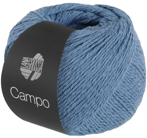 LANA GROSSA Campo | Feines, mehrfach verzwirntes Baumwoll-Mischgarn mit Struktur | Handstrickgarn aus 65% Baumwolle & 25% Viskose & 10% Leinen | 50g Wolle zum Stricken & Häkeln | 165m Garn FB 6