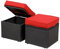 OPENAIRCOMFORT Premium Striking Rot/Schwarz, 41,9 cm, 2-teilig mit 7,6 cm lichtbeständigem Kissen, Allwetter-Weiden-Ottomane, PE-Rattan-Beistelltisch und Fußhocker, Fußstütze, ideal für Terrasse