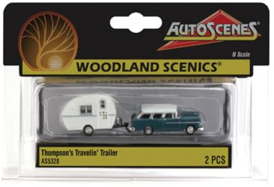 Woodland Scenics AS5328 Pkw Kombi Wohnwagengespann Camping Urlaub Figuren Spur N 1:160 Thompsons Traveling Trailer