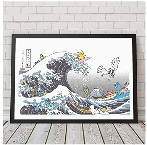 IGHSNZUH Puzzle Japanischer Comic Anime The Great Wave Poster Puzzle Für Erwachsene Kinder 1000 Teile Dekompressionsspielzeug
