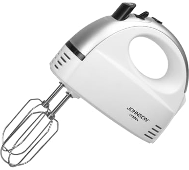 Sbattitore Elettrico Johnson 300W con 5 Velocità Turbo - Fruste in Acciaio Inox - Colore Panna