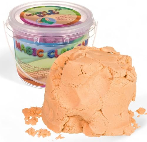 MIJOMA Vielfältiger Magischer Knet-Sand, Kinetischer Sensorischer Spielsand, Form- und Knetbar, Ideal für Innenbereiche – Stundenlanger Spielspaß und Kreative Entfaltung! (Orange (500g))