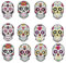 HEREER Day of the Dead Dekorationen, 12 Stück, Dia DE Los Muertos Papiermaske für Dia De Los Muertos Tag der Toten Halloween-Party-Dekoration (gelb)