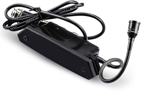 Micro Pour Guitare Acoustiqu Micro De Guitare Acoustique Folk Actif De Niveau Performance Pas Besoin D'ouvrir Des Trous Micro Et Amplification Sans Fil(Bk)
