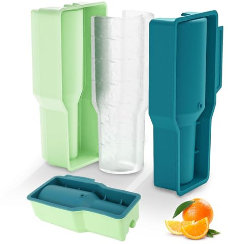 QINGLANG 2 PCS Ice Cube Tray for Tumbler Silicone Tumbler Ice Mold with Lid Slow Melting Ice Cube Maker Easy Release Ice Cube Molds Creative Ice Mold for Cola Juice Coffee Bar Wine Whiskey(Green)