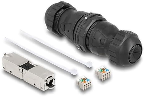 DELOCK Kabelverbinder LSA zu LSA Cat.6A IP68 wasserfest sw
