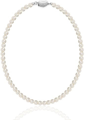 Maison Dianie Collana girocollo di perle collana di perle con cristalli da donna, chiusura in argento Sterling 925, cristallo perla, 4 mm, 5 mm, 6 mm, 8 mm, regalo di compleanno per donna