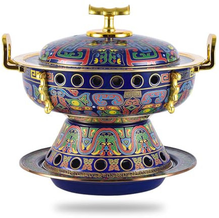 HHCTEBEC Pentola Calda in Rame cloisonné Pentola per Alcol per Uso Domestico Pentola Calda in Stile Antico di Pechino Pentola per Alcol Pentola Calda Tradizionale Cinese