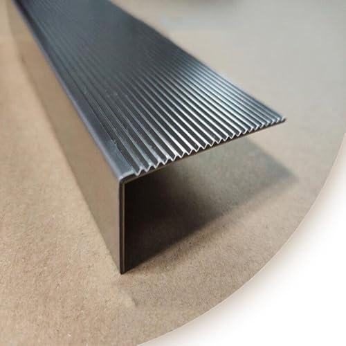 HAEKEBC Treppenkantenprofil 100cm Treppenwinkel Aus Edelstahl, L-förmige Tufen Kantenprofil, Rutschfester Treppenkantenschutz, Außen Bodendekoration(100 mm)