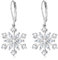 Schneeflocken Ohrringe für Damen 925 Sterling Silber Zirkonia Winterfeier Blumen Schneeflocken Brisur Ohrringe Schneeflocke Ohrhänger Weihnachtsschmuck Geschenke für Damen