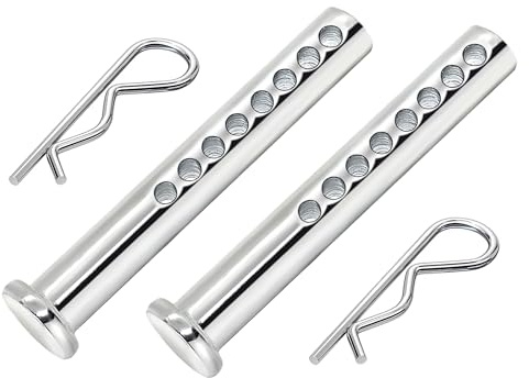 Heavy Duty Adjustable Clevis Pin with R Clip, 3/8 X 2-1/2 inches, 2 Sets