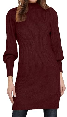 ONLY Onlkatia L/S Dress Knt Noos, Cabernet, XL Donna