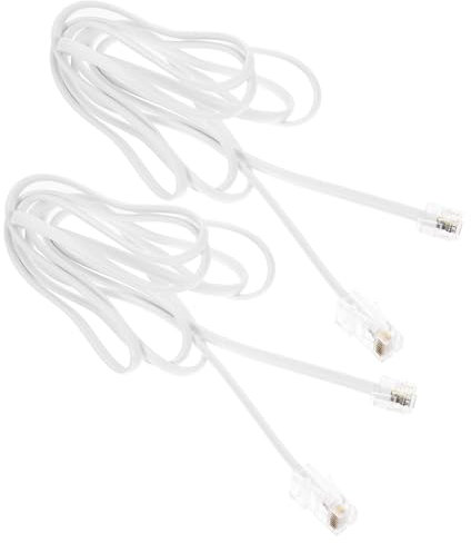 BESTonZON 2 Pz Connettore Da Rj45 a Rj11 Telefono Cavo Ethernet Adattatore Per Spina Jack Telefonico All'adattatore Ethernet Cavo All'adattatore Ethernet Bianca Filo Di Rame