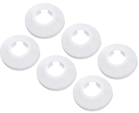 PATIKIL Water Pipe Cover Decoration Fit 0.98/25mm, 6Pcs Flange Water Pipe PP Plastic Escutcheon Plate Collar Drain Line Cover Radiator for Wall Pipe Tube Decor, White
