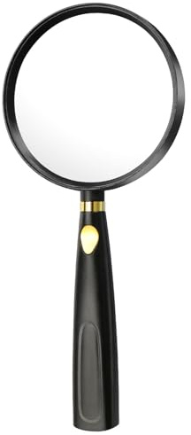 Eyerayo Lupe zum Lesen, 5-fache Hand-Leselupe, 90 mm, für Senioren, Hobbys
