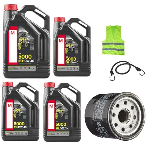 COMPATIBILE CON YAMAHA TDM 900 CAMBIO OLIO PER MOTO 4 LITRI DI OLIO 10W40 5000 4T TECNOLOGIA HC-TECH + FILTRO OLIO TAGLIANDO MOTORE
