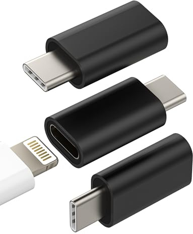 Lightning Female auf USB C Stecker Charger Adapter (3 Stück)für iPhone 16 15 Pro Max für Apple Lighting Kabel Connector Type C Adattatore Zubehör Ladegerät Jack für iPad Kompatibel für Samsung S25 S24