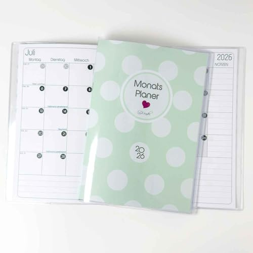 SinnWunder® 2026 Premium Monatskalender als Heft für die Handtasche – Mit stabiler Schutzhülle - Din A5