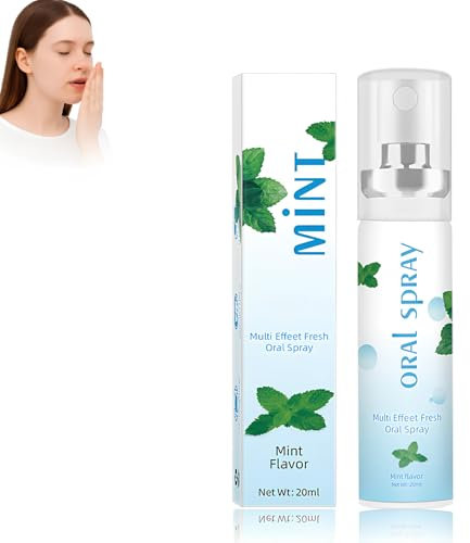 Mundspray 20ML, Atemerfrischer, Mundspray mit Fruchtgeschmack, Auffrischungspflegespray, Tragbares Spray, Gegen Mundgeruch Und Karies Mundtrockenheit, Mundgeruchspflege,Nachhaltig Frischen Atem-Minze