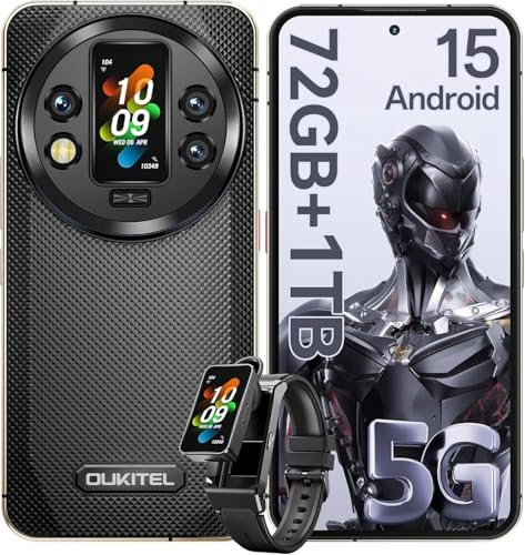 OUKITEL WP200 PRO 5G Rugged Smartphone 72GB RAM+1TB ROM Telefono Indistruttibile Android 15, 120Hz 6.7AMOLED, 8800mAh/45W Cellulare Antiurto, 108MP con Gemini AI，SmartWatch/Auricolari/AI/NFC/Dual SIM